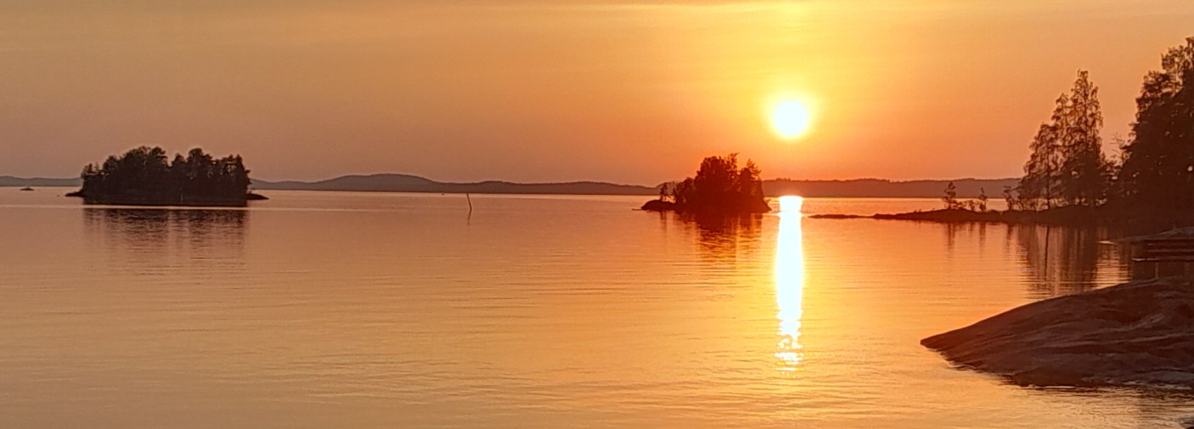 Luonto; meri; auringolasku